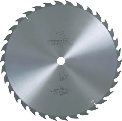 Image de Lame de scie Mafell, carbure (HM), 450 x 2,5/4,5 x 30 mm, denture 34, pour bois massif | 092538