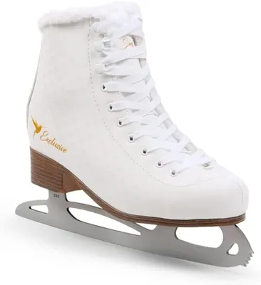 Produktbild von Damen Eiskunstlauf Schlittschuhe Eislaufschuhe Kunstleder EXCLUSIVE SMJ Sport – WEIß Gr. 39
