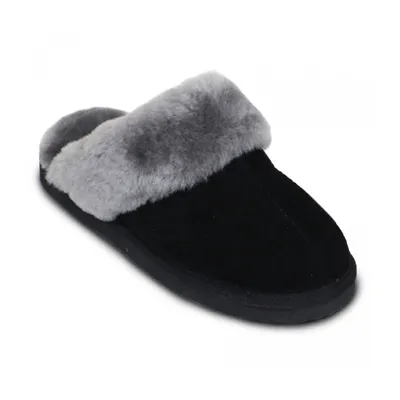 Produktbild von Heitmann Felle Paar Lammfell-Pantoffeln   Farbe: Schwarz   Größe : 44 38044