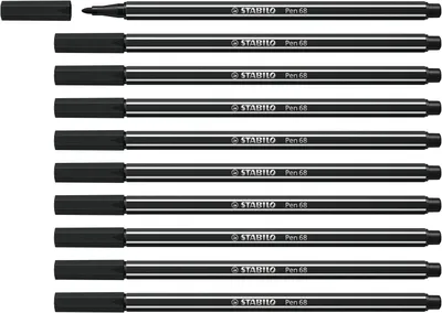 Produktbild von STABILO Set mit 10 Stück - Filzstift - Pen 68 - Schwarz