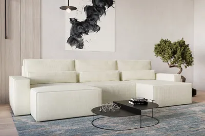 Produktbild von MOEBLO Wohnlandschaft DENVER U MINI , aus Cord, Couch Cord für Wohnzimmer Schlafsofa Sofagarnitur Sofa Eckcouch U-Form Cordstoff, Eckcouch Wohnlandschaft Sofa mit Ottomane Eckgarnitur Polsterecke mit Schlaffunktion und Bettkasten - Weiß - Poso 38