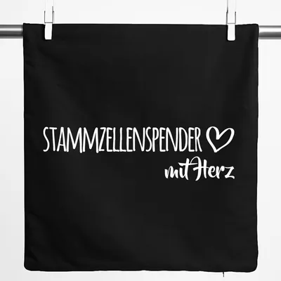 Produktbild von Huuraa Kissenbezug Stammzellenspender mit Herz 40x40cm Black Baumwolle Dekokissenbezug Geschenkidee