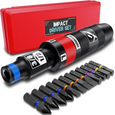 Productafbeelding van Slagschroevenset 1/2 inch, 13-delig, met bits voor reparaties en schroefverwijdering