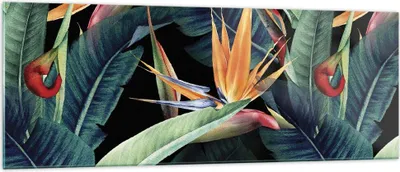 Produktbild von Bilder auf glas - Einteilig - Pflanze Tropisch Blume - 140x50cm - Glasbilder - Wandbilder - Bilder - zum Aufhängen bereit - Wanddekoration aus Glas - Glas Bilder - Wandbild auf Glas - GAB140x50-5093