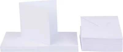 Produktbild von XXL Doppelkarten mit Umschlägen "Weiß", 10 x 10 cm, 50 Stück