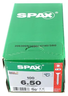 Produktbild von SPAX Senkkopfschraube WIROX VG T-Star Plus 6,0x50 VPE 100