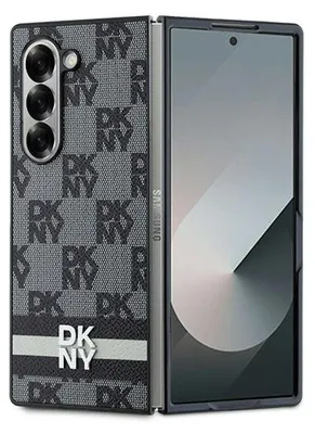 Image de DKNY, Etui élégant pour Galaxy Z Fold6 Checkered Pattern and Stripe, Noir