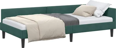 Obrázek produktu pro vidaXL Rohový rám postele s čelem tmavě zelený 80 cm x 200 cm sametový
