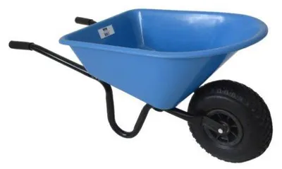 Productafbeelding van MM Kinderkruiwagen Kunststof Bak met Metalen Onderstel Blauw