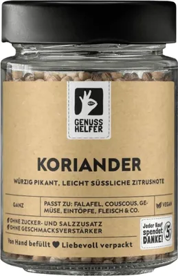 Produktbild von Koriander, ganz, Koriandersamen zum Kochen und Backen, 50g im Glas