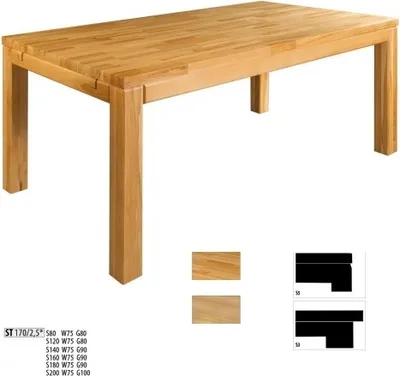 Produktbild von Esstisch Holz Wohn Ess Zimmer Tisch 140x90cm Esstische Massiv Massivholz  Tische