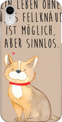 Produktbild von Mr. & Mrs. Panda Iphone XR Handyhülle Hund Glück - Hundeglück - Geschenk, glücklich, Premium Kunststoff, Herz, Corgie, Spruch, Sprüche, Handy Case