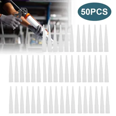 Image de 50 embouts pour cartouches, embouts en silicone, seringue en silicone, embout pour cartouche, presse à cartouche en silicone, idéal pour la maison et la cuisine