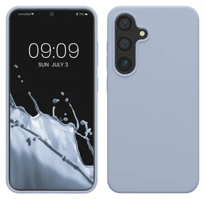 Produktbild von kwmobile Handyhülle für Samsung Galaxy S25 Hülle - Case Silikon - Kabelloses Laden - Schutzhülle Cover in Hellblau matt