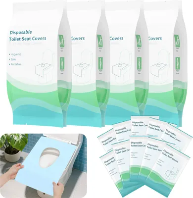 Obrázek produktu pro Jayseuw 40 kusů jednorázových cestovních bezpečnostních toaletních sedátek Mat Cushion Packed 60x40cm