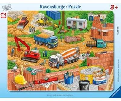 Produktbild von 12 Teile Ravensburger Kinder Rahmen Puzzle Arbeit auf der Baustelle 06058
