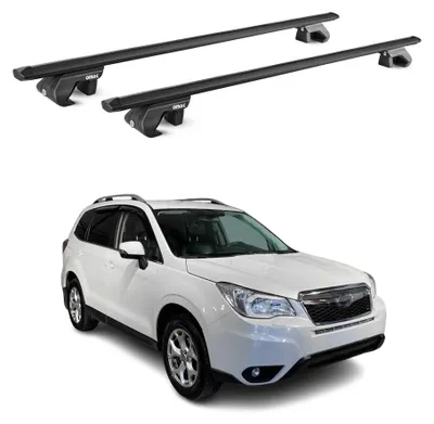 Productafbeelding van Draagrek, basisdrager voor Subaru Forester IV, modeljaren 2013-2018, draagvermogen 90 kg, aluminium, zwart, AI-gegenereerde afbeelding