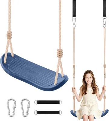 Image de Balançoire pour enfants, capacité de 120 kg, bleue, réglable en hauteur, pour une utilisation en extérieur
