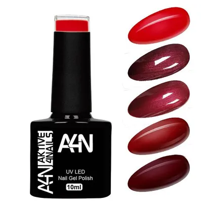 Produktbild von RED SYMPHONY UV Gelpolish 5er Set UV Nagellacke in der Pinselflasche 10ml hochpigmentierte und deckende Farben. Bis zu 4 Wochen schöne Fingernägel