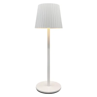 Produktbild von Coen Bakker Tischleuchte aufladbar außen dimmbar touch weiß geriffelt 9x27,5cm
