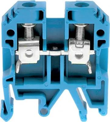 Produktbild von Durchgangsklemme Schraubanschluss 2 Anschlüsse 6mm² Querschnitt Blau