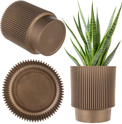 Image de KADAX Pot de fleurs Pot de fleurs 17cm Couverture de plantes Support de fleurs Plastique Or