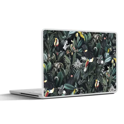 Produktbild von MuchoWow® Laptop Aufkleber Sticker Cover Blumen - Vogel - Tukan 30x22 cm - Laptop-Sticker