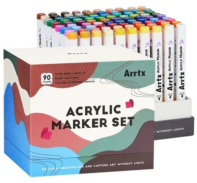 Obrázek produktu pro Akrylové fixy ARRTX štětcové, 90 ks základní