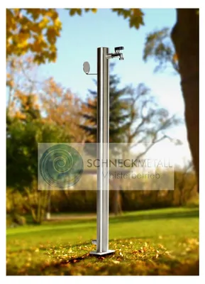Produktbild von Wasserzapfstelle aus Edelstahl mit Schlauchhalter 1m