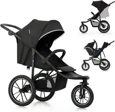 Produktbild von Kinderwagen – Allradwagen – Für aktive Ausflüge – Große Luftreifen – Bis 27 kg – Schwarz