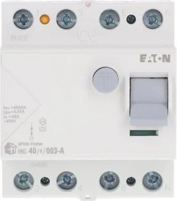 Immagine prodotto di Interruttore differenziale 4P 40A 0,03A Tipo A xPole Home HNC-40/4/003-A 194688 Eaton