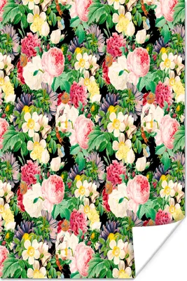 Produktbild von MuchoWow® Poster Blumen - Frühling - Muster 80x120 cm - Papierdruck