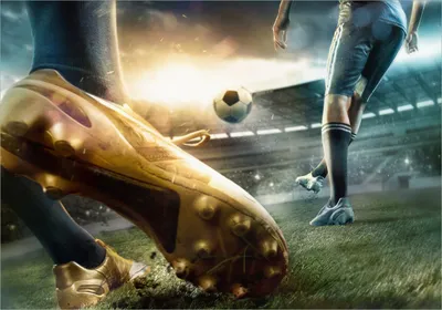 Produktbild von Wallario selbstklebendes Poster - Fußball Goldschuh auf dem Feld, Größe: 70 x 100 cm