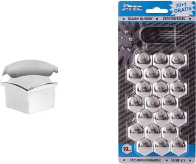 Obrázok produktu pre Sada krytiek pre skrutky kolies 19 mm - chrómové