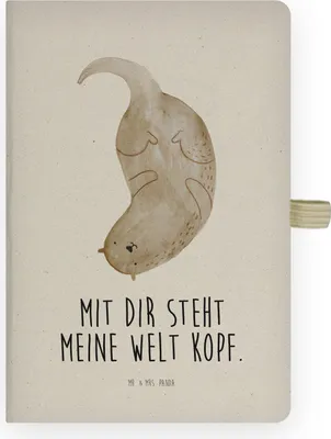 Produktbild von Mr. & Mrs. Panda Journal Otter Kopfüber - Transparent - Geschenk, notizbuch, Liebesgeschenk, Kladde, Tagebuch, Verknallt, Liebe, Adressbuch, Verliebt, Seeotter, Niedlich