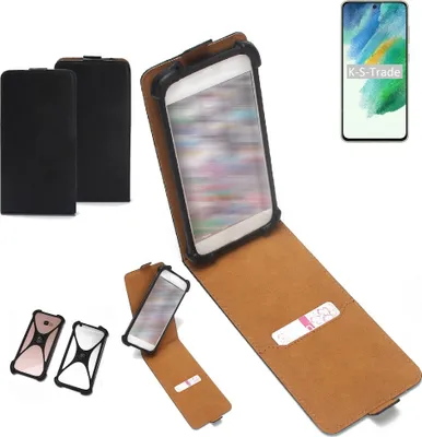 Produktbild von K-S-Trade Handyhülle Schutzhülle kompatibel mit Samsung Galaxy S21 FE Exynos Hülle Case Cover Flip Style Bumper schwarz 1x