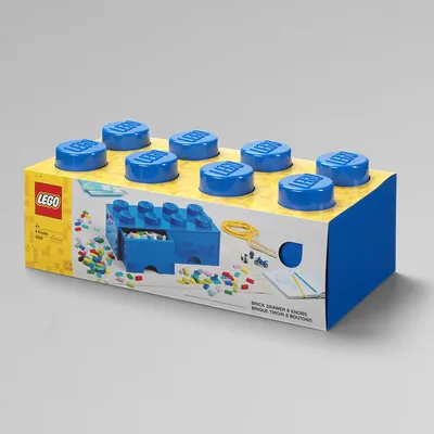 Image de LEGO 40061731 Boîte à tiroirs LEGO STORAGE BRICK DRAWER 8, 2 tiroirs, bleu