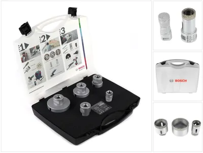 Produktbild von PRO Ceramic Trockenbohrkronen-Set, 68x33/51x33/35x33/25x33/20x33 mm, M14, 5-tlg.