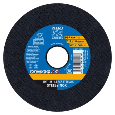 Zdjęcie produktu dla PFERD EHT 115-1,6 PSF STEELOX, Stal, Stal nierdzewna, PFERD, 11,5 cm, 13300 RPM, 25 szt.
