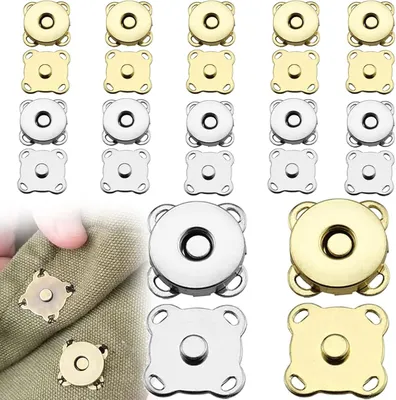 Produktbild von 10 Paar Magnetknöpfe, Druckknöpfe zum annähen, Magnetverschluss Taschen, 14mm Magnetknopf Magnet Druckknopf für DIY Nähen Handwerk, Handtaschen, 2 Farben 10 Paar
