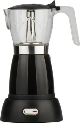 Produktbild von Zimilo Elektrische Espressokocher 300ml Aluminium, Sichtfenster, italienische Mokkakanne, Schwarz, 220V/450W, Kaffeeautomat, abnehmbarer Sockel