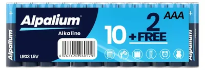 A package of Alpalium AAA alkaline batteries.