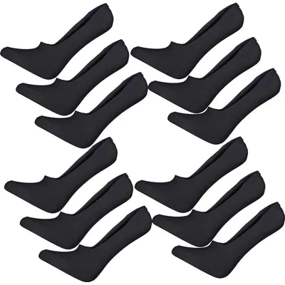 Produktbild von 12 Paar Damen Füßlinge Ballerina Unsichtbare Sneaker Sport Socken mit Rutschfest Silikon, 12 Paar, Schwarz/39-42