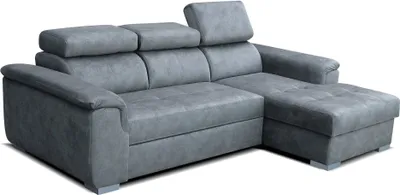 Produktbild von Robin Silver Ecksofa mit Schlaffunktion Bettkasten 3 Verstellbare Kopfstützen Sofa L-Form Schlafsofa Freistehende Eckcouch Schlafcouch Wohnzimmermöbel Wohnlandschaft Rechts Silber