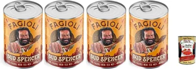 Produktbild von Fagioli alla Bud Spencer Tex Mex, Bud Power- Bud-Spencer-Tex Mex Bohnen fertig zum Probieren 4 x 400gr + Italian Gourmet polpa 400g