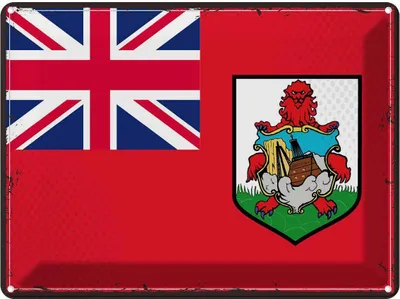 Produktbild von vianmo Blechschild 30x40 cm Bermudas Retro Bermuda Flagge Fahne Wappen