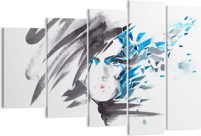 Produktbild von Bild auf Leinwand - Leinwandbild - Frau Gesicht Illustration Make-up - 150x100cm - Wand Bild - Wanddeko - Leinwanddruck - Bilder - Kunstdruck - Leinwand bilder - Wandkunst - EG150x100-3020
