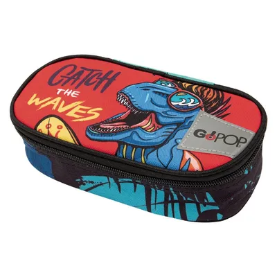 Obrázok produktu pre GoPOP 8056379130307, Mäkké puzdro na ceruzky, polyester, modrá, červená, obrázok, zips, T-Rex