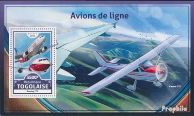 Produktbild von Briefmarken Togo 2016 Mi Block 1390 (kompl. Ausgabe) postfrisch Verkehrsflugzeuge