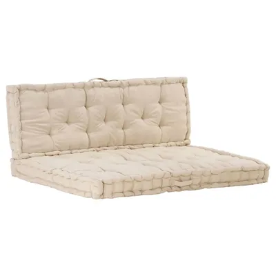 Produktbild von The Living Store Palettenauflagen 2 Stk. Baumwolle Beige